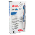 Pentel EnerGel RTX Pearl Gel Pen 0.7mm Medium Line Blue Ink 12 Pack