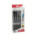 Gel Pen Set 12 Pack - Retractable Liquid Ink, 0.7mm Medium Line, Black