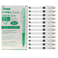 Green Liquid Gel Pen Set - 0.5mm Needle Tip Refillable Pens, 12 Pack