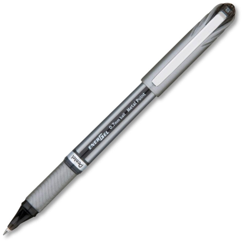 Gel Pen 0.7mm Medium Line Black Ink Cap Pen Pack of 12