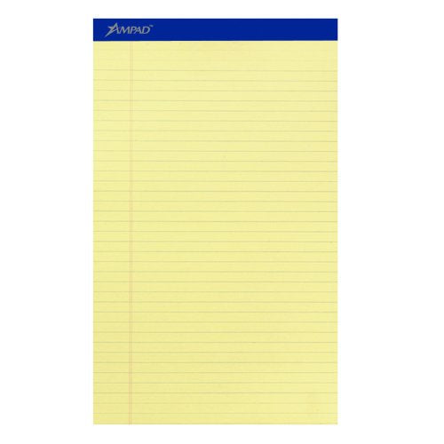 Legal Ruled Perforated Writing Pads - 50 Sheets, Yellow Paper