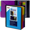 Spiral Subject Organizer Binder with 6 Dividers & Customizable Cover - 12 Pocket