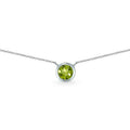 Dainty Sterling Silver Bezel-Set Gemstone Necklace for Women & Teens