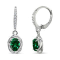 Sterling Silver Oval Love Knot Dangle Earrings with Birthstone Options