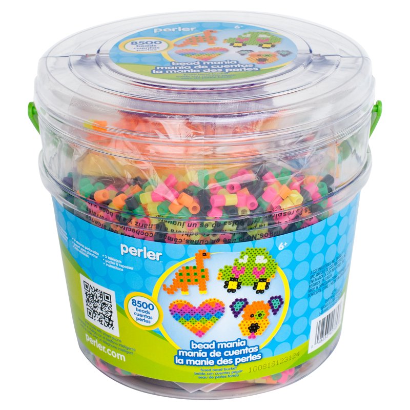 Large Bead Bucket Set with 8500 Beads, 3 Pegboards & Ironing Paper – Creative Craft Supplies