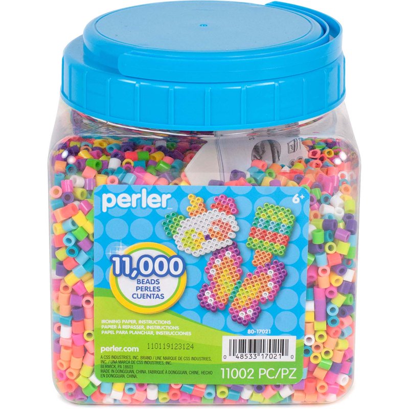 Perler Beads Summer Mix - 11,000 Tropical Craft Beads for Kids & DIY