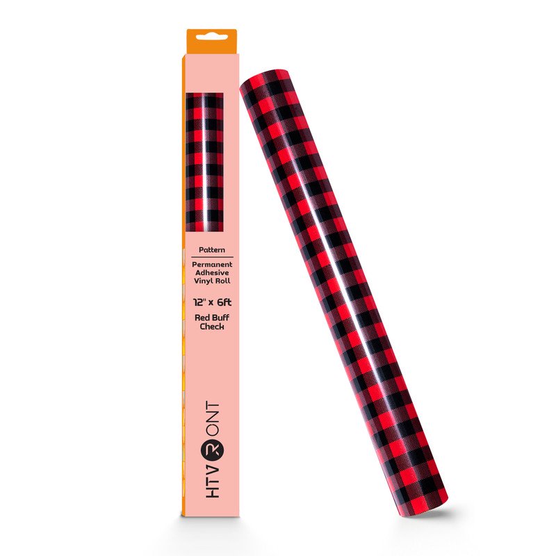 Permanent Vinyl Roll 12" x 6ft for Crafting & Sign Making - Leopard & Plaid Patterns