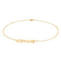 Personalized Gold Plated Sterling Silver Anklet with Name Plate - Adjustable Jewelry
