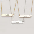 Personalized Heart Bar Necklace for Women - Engravable Stainless Steel Gift