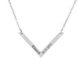 Personalized Engravable V Bar Necklace for Women Men - Stainless Steel Jewelry