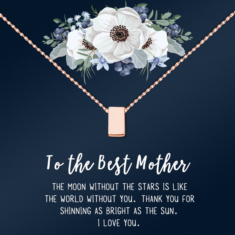 Personalized Mother’s Day Necklace with Custom Card - Rose Gold or Silver