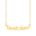 Personalized Couple Name Necklace Sterling Silver Heart Pendant