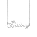 Personalized Crown Name Necklace - Sterling Silver or 14k Gold Plated, 18 Inch Chain