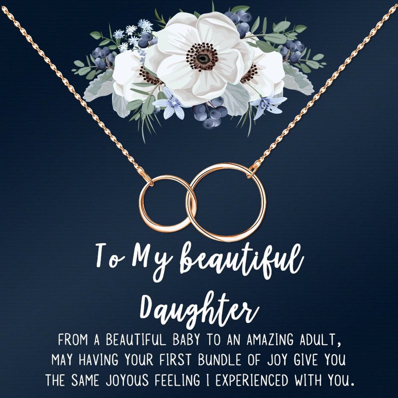 Personalized Mother's Day Jewelry Gift Set with Custom Card - Infinity Ring or Cube