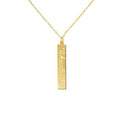 Personalized Engraved Name Bar Pendant Necklace in Sterling Silver or 14K Gold Plated Sterling Silver