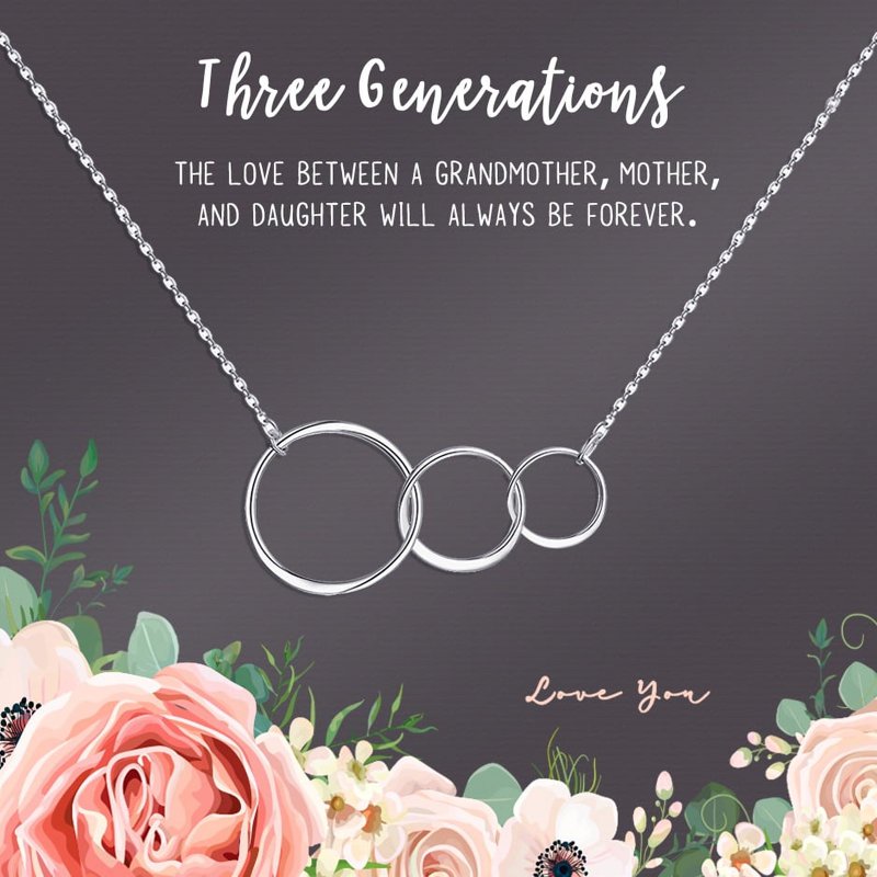 Personalized Necklace Gift for Mom Grandma - Mother’s Day Card & Box