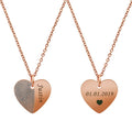 Personalized Fingerprint Necklace Half Heart Memorial Keepsake Jewelry - Stainless Steel, Engraved, Multiple Colors