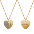 Personalized Fingerprint Necklace Memorial Keepsake Stainless Steel Engraved Heart Pendant
