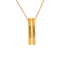 Personalized Name Bar Necklace for Women - Up to Two Custom Names, Gold Plated