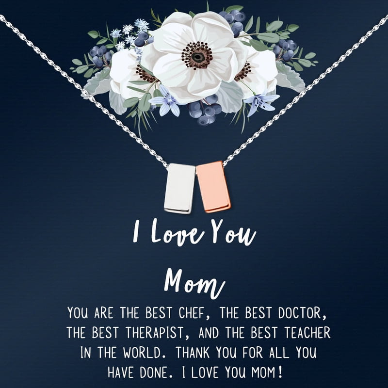 Personalized Mother's Day Infinity Necklace with Custom Card - Gift for Mom