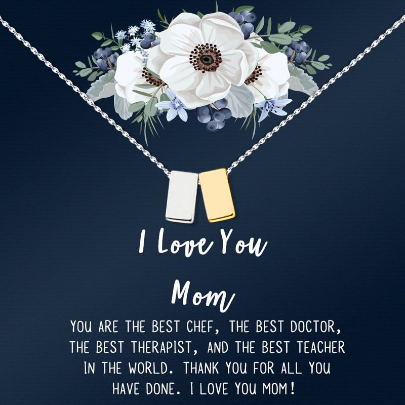 Personalized Mother's Day Infinity Necklace with Custom Card - Silver Gift for Mom