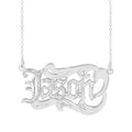 Personalized Men's Name Necklace with Old English Lettering - Custom Silver or Gold