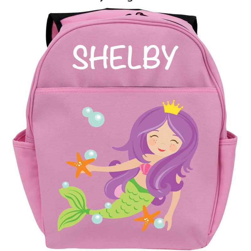 Personalized Mermaid Pink Youth & Toddler Backpack - Custom Name