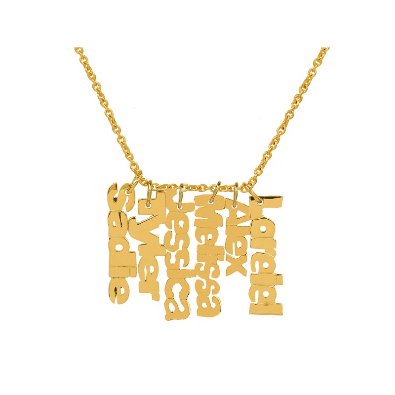 Personalized Mother’s Name Necklace - Vertical Three-Name Custom Jewelry