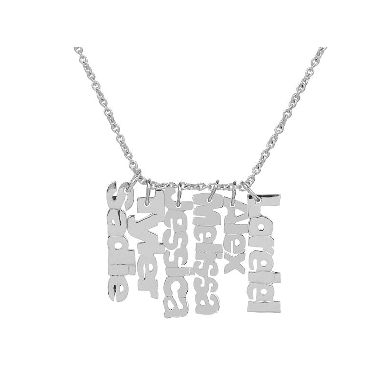 Personalized Mother's Name Necklace with Charms - Custom Family Jewelry