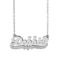 Personalized Name Necklace with Beading and Rhodium Finish - Customizable