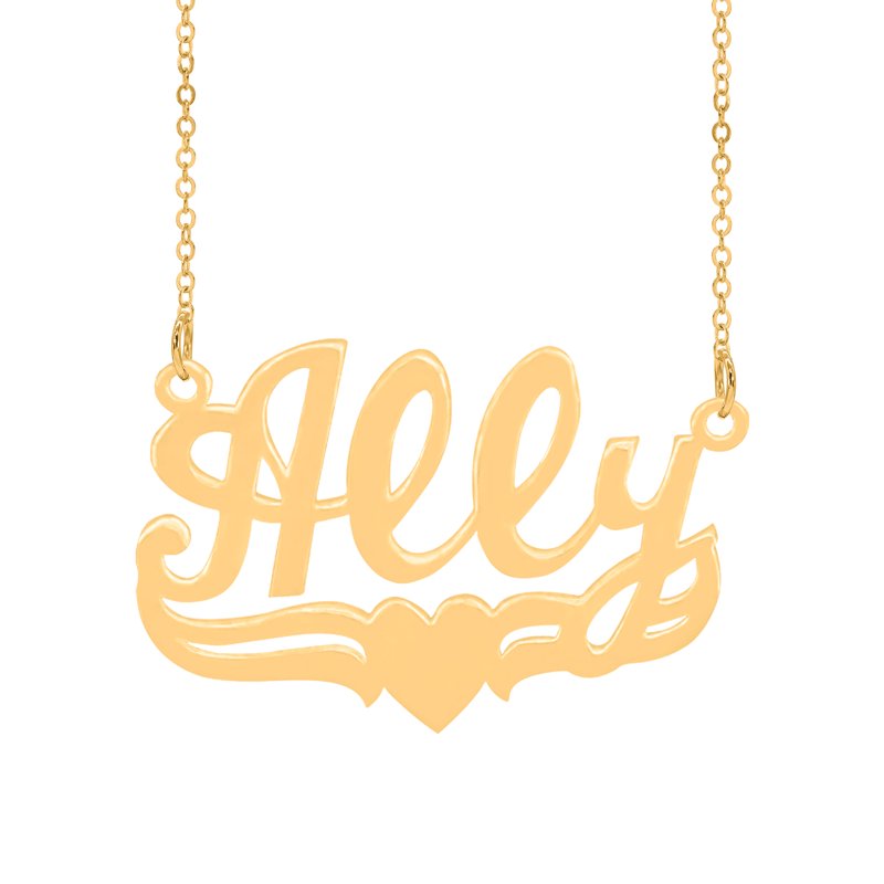 Personalized Name Necklace with Heart & Tail - Customizable Jewelry for Women