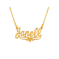 Personalized Name Necklace with Heart & Tail - Customizable Pendant for Women