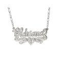 Personalized Name Necklace with Beading and Rhodium Finish – Silver or Gold Plated