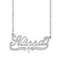 Personalized Name Necklace with Beading and Rhodium Finish - Customizable Pendant