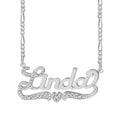 Personalized Name Necklace with Initial Beaded Tail in Sterling Silver