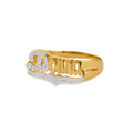 Personalized Name Ring with Beading & Heart Accent - Custom Initial Jewelry