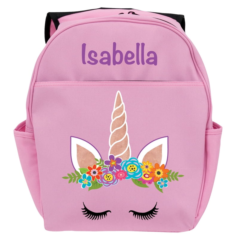Personalized Pink Unicorn Backpack for Kids with Adjustable Straps - 17x14 Inches