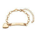 Personalized Gold-Tone Girls' Heart Charm Name Bracelet 6 Plus 2 Inch Extender