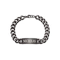 Personalized Men's Black Stainless Steel ID Bracelet - Custom Engraved