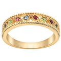Personalized Family Birthstone Ring - Gold, Rhodium or Rose Gold Plated Women's Band