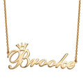 Personalized Girl's Sterling Silver or Gold Over Silver Name Necklace with Crown Pendant