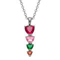 Personalized Silver Plated Heart Birthstone Necklace for Mom - Custom Family Jewelry