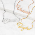 Personalized Script Name Necklace Sterling Silver 18" Chain Custom Jewelry