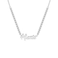 Personalized Women's Name Necklace with CZ Chain - Custom Script Pendant
