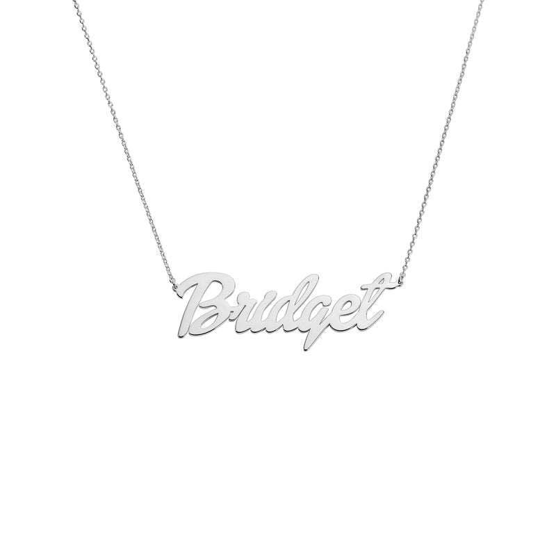 Personalized Name Necklace with Bold Script Pendant in Silver, Gold, Rose Gold