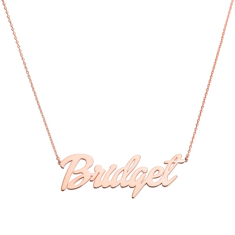 Personalized Name Necklace - Medium Bold Script Pendant in Rose Gold, Gold, Silver