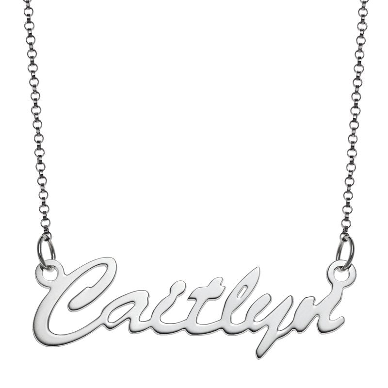 Personalized Name Necklace - Custom Script Pendant on 18-Inch Chain