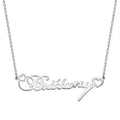 Personalized Silver Name Necklace with Hearts - Custom Script Pendant