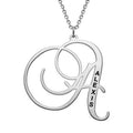 Personalized Sterling Silver Initial Necklace with Engraved Name - Custom Jewelry Gift