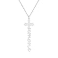 Personalized Script Name Cross Necklace - Sterling Silver, Gold, Rose Gold
